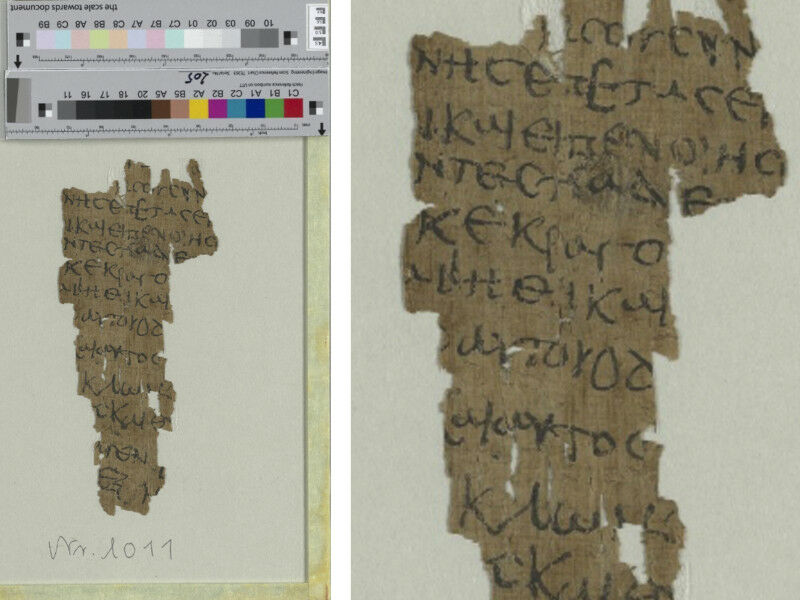 Fragmento de papiro do século IV ao V Foto: Staats- und Universitätsbibl