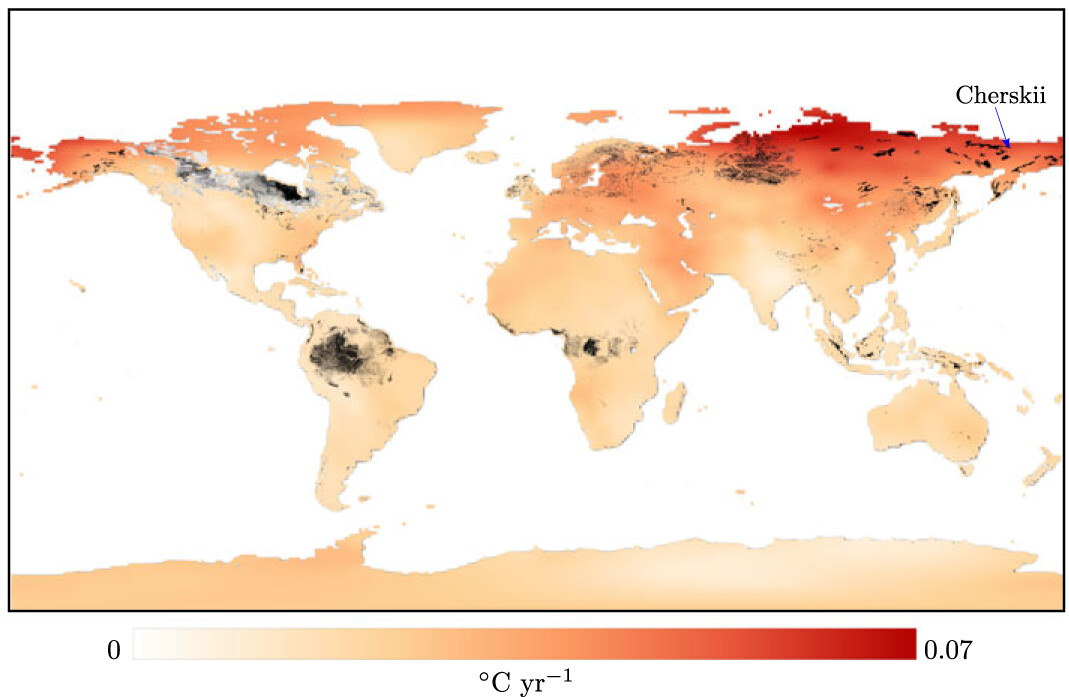 mapa mundial mostrando solos turfosos ricos em carbono.