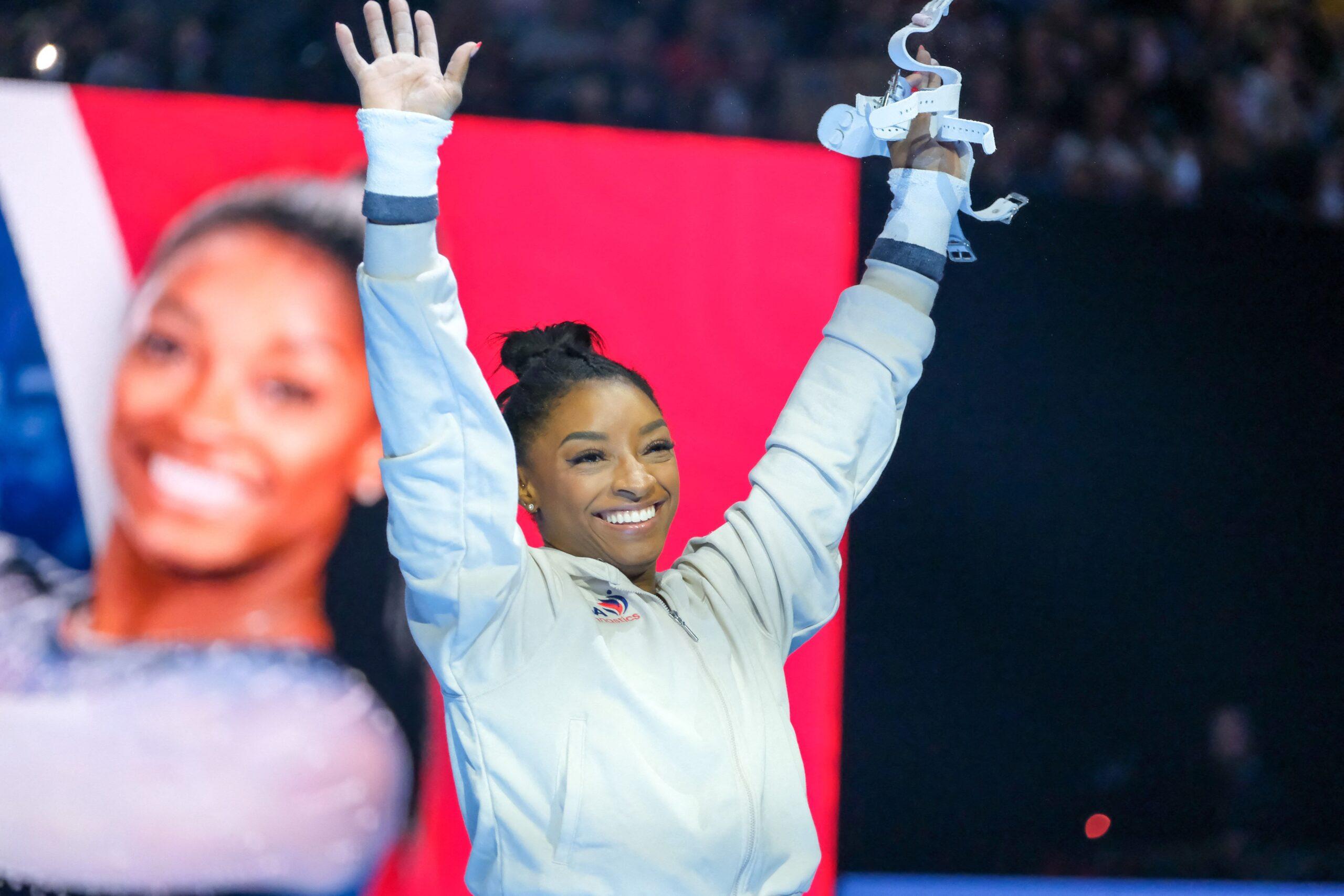 Simone Biles nas seletivas olímpicas de 2024