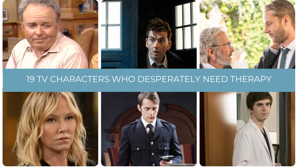 Collage of characters who desperately need therapy