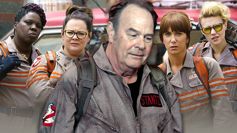 Dan Aykroyd com o elenco de Ghostbusters: Answer the Call