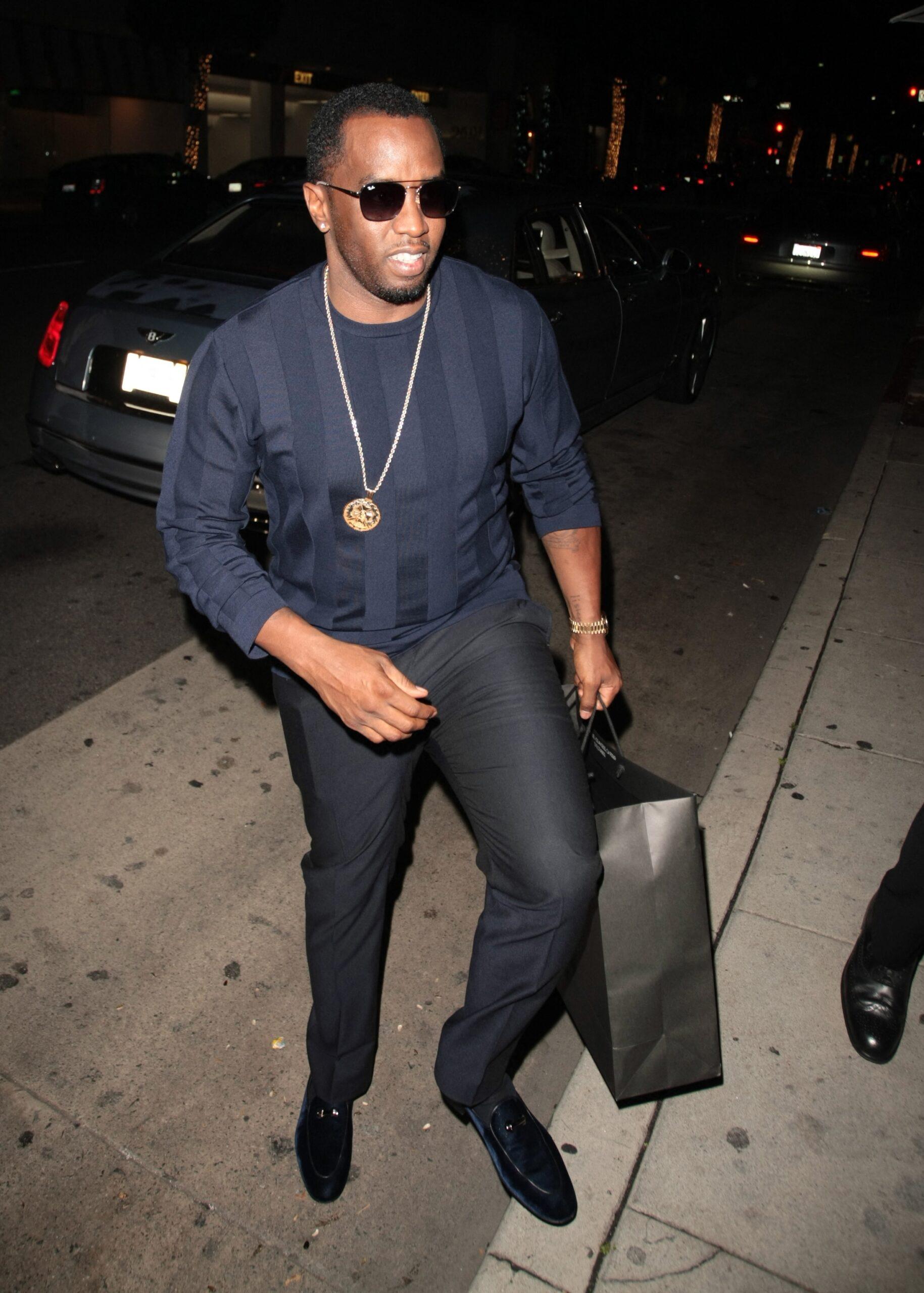 P Diddy comparece à festa de aniversário de Mary J Blige no Mr.Chow, em Beverly Hills, CA