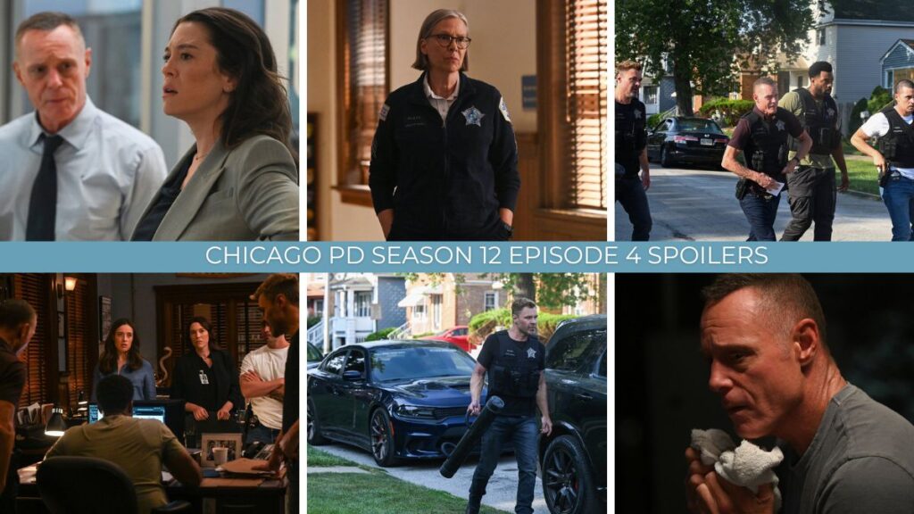 Uma colagem de spoiler do episódio 4 da 12ª temporada de Chicago PD.