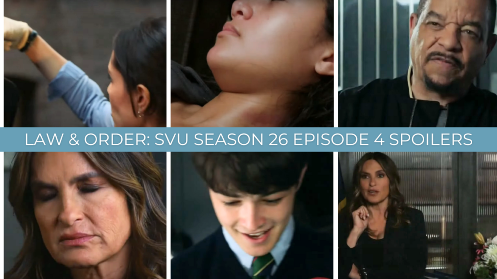 Lei e Ordem; Spoilers do episódio 4 da 26ª temporada de SVU em uma colagem de fotos